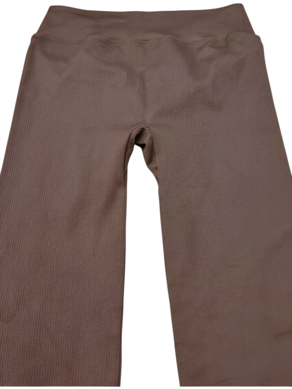 OQQ Ribbed Flare Leggings Brown Size Large High Waist Yoga Pants NWOT - Picture 8 of 9
